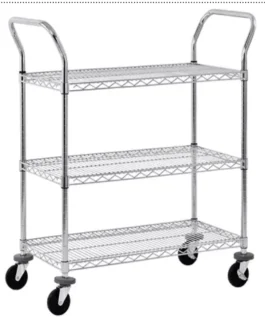Sandusky 3-Tier Chrome Wire Cart